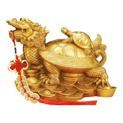 铜龙龟摆件桌面中式客厅装饰品