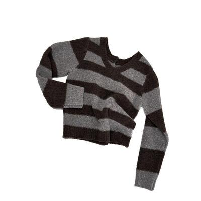 iAmbiGilt复古撞色条纹毛衣外套