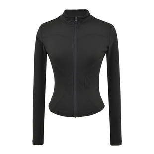 liviahome LL女孩拉链瑜伽服开衫外套女修身显瘦百搭运动上衣