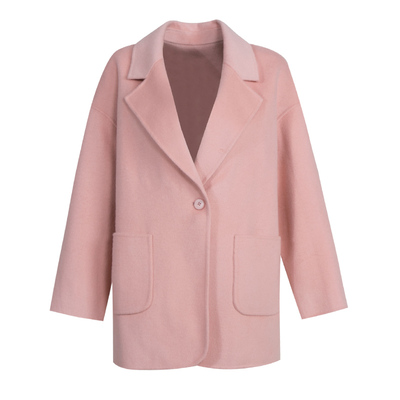 粉色羊毛外套杨门通勤