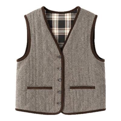 澳洲进口羊毛马甲女春2025新款