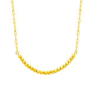 蹦迪项链女足金正品黄金套链5G极光金碎金子吊坠纯金送女朋友礼物