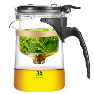 台湾76玻璃内胆飘逸杯泡茶壶全拆洗过滤茶壶家用弹压式茶道杯茶具