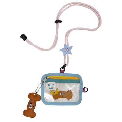 若素良品可爱透明挂脖证件卡套包