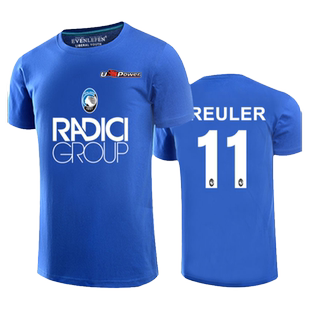 意甲亚特兰大队足球迷服队服短袖T恤衫男女运动休闲半截袖球衣服