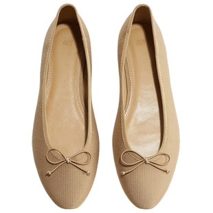 HM女鞋浅口单鞋春季时尚休闲通勤气质芭蕾浅口鞋1219404