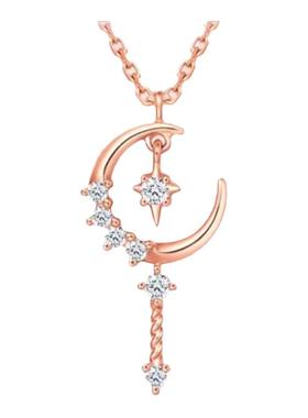 D色莫桑石许愿星项链小众