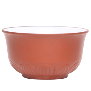 潮汕朱泥莲花功夫茶杯内白釉红泥可养陶瓷工夫小杯茶具小号品茗杯