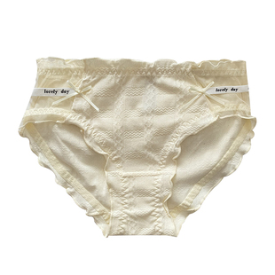 内裤女生可爱蝴蝶结三角裤少女甜美透气短裤弹力舒适女裤镂空丝带