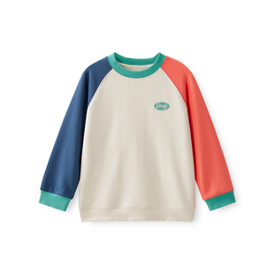 soyo舍予良仓拼色多巴胺男童卫衣女童插肩袖2025春秋新款儿童上衣