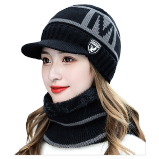 帽子女款冬天时尚洋气保暖护耳针织帽妈妈毛线帽女士冬季防寒骑车