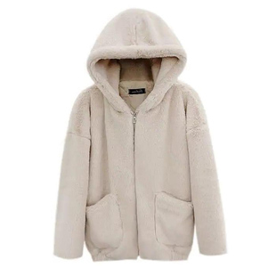 胖妹妹大码2-300斤保暖羊羔毛绒外套女冬天加绒加厚带帽宽松ins潮