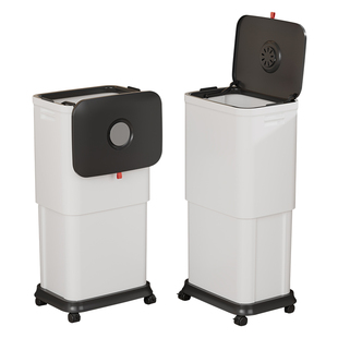 厨房专用垃圾桶家用2026新款带轮可移动大容量滑盖升降高款厨余桶
