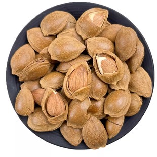 开口杏核小白杏仁坚果官方旗舰店薄壳散装炒货零食巴旦木果仁年货