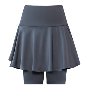 大码跑步短裤女胖mm夏季健身瑜伽三分裤高腰假两件遮挡裙裤防走光