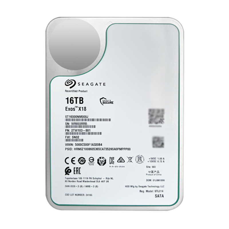 希捷银河 ST16000NM000J/001G 企业级服务器氦气机械硬盘16tb NAS