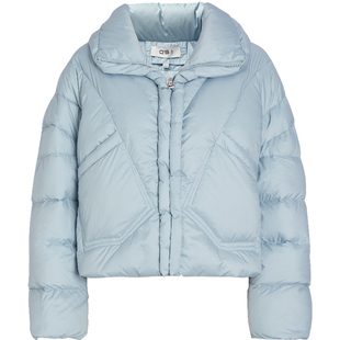 QS秸熙2025冬季新款百搭纯色保暖鸭绒羽绒服显瘦翻领廓型宽松外套