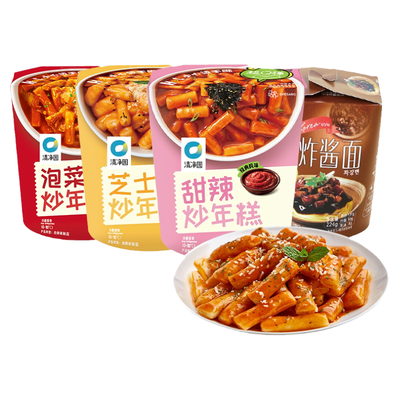 清净园甜辣炒年糕190g正宗韩式风味年糕条芝士泡菜年糕杯夜宵速食