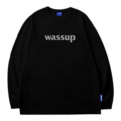 WASSUP潮牌字母LOGO重磅长袖T恤