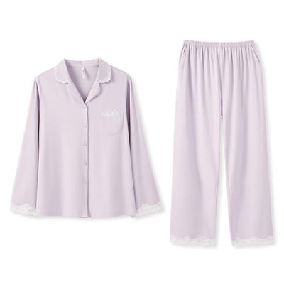 安之伴纯棉长袖情侣睡衣宽松大码