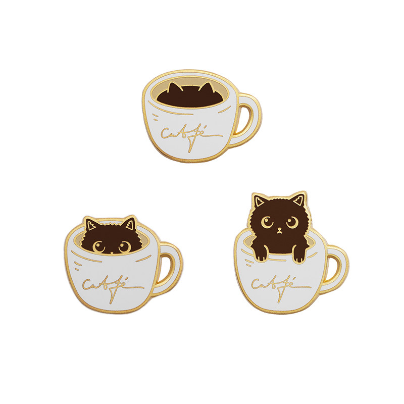 daparo咖啡猫设计师生日礼物胸针