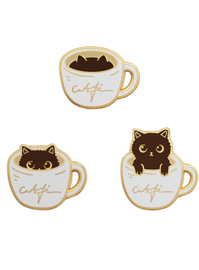 daparo咖啡猫设计师生日礼物胸针