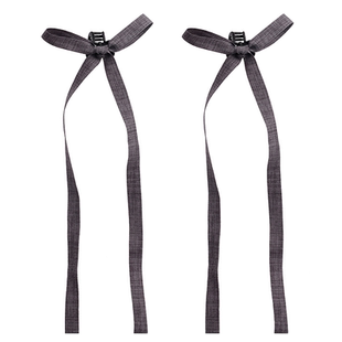 芭蕾风少女！灰色蝴蝶结飘带发夹女双马尾麻花辫夹子头饰秋冬发饰