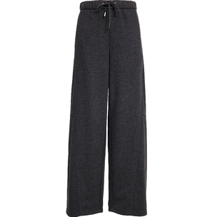 Vero Moda休闲裤女2025秋冬新款含绵羊毛醋纤松紧腰头高腰香蕉裤