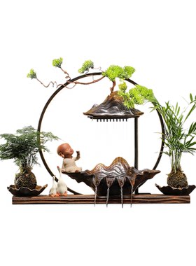 高档上半部分流泉喷摆件