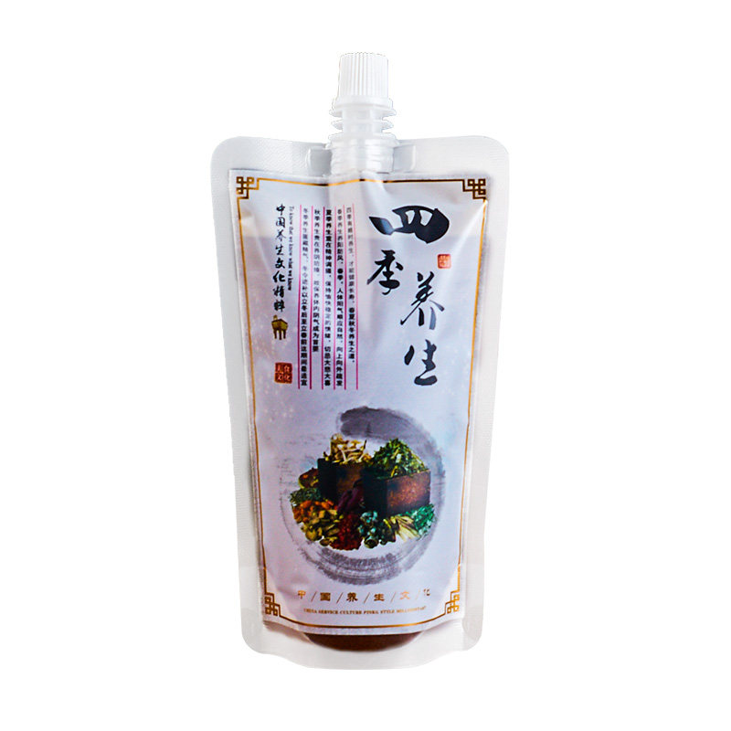 新款加厚中药液体包装袋吸嘴自立式袋养生凉茶一次性密封打包便携