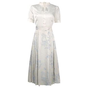 未风白色新中式马面裙汉服连衣裙女夏2026新款夏季泡泡袖国风长裙