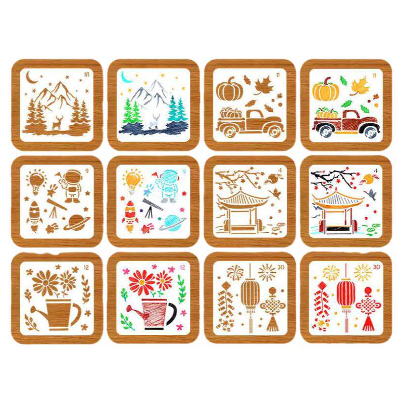 diy镂空绘画手抄报模板小学生尺