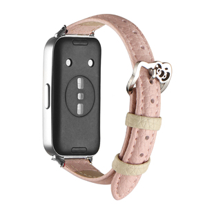 适用华为手环10手表带新款真皮质9nfc版腕带高颜值智能运动11pro高级感荣耀十代手表链女款专用手带秋冬band8