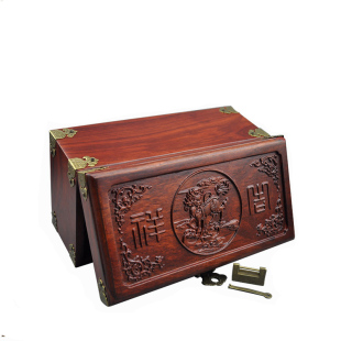 特价红木首饰盒花梨木收纳盒实木首饰收藏盒木质带锁珠宝盒子包邮