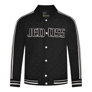 JEDOSS/爵迪斯男装秋季新款字母满提花皮牌薄夹克外套AD638