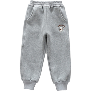 一条过冬女童加绒裤子撸猫绒运动裤 宝宝中大童加厚加绒保暖卫裤