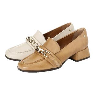 皇冠老店Pikolinos派高雁22秋季擦色牛皮方跟套脚乐福鞋PL223701