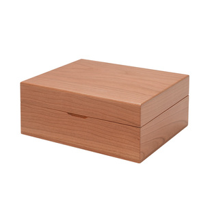 霜山樱桃木针线盒桌面收纳盒实木翻盖缝纫工具盒小巧首饰盒高档