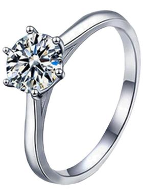 莫桑石钻戒女戒指925纯银