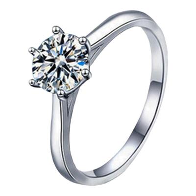 莫桑石钻戒女戒指925纯银