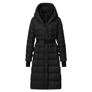 VGRASS轻压感90鹅绒长款羽绒服女分格充绒冬季新款连帽廓形外套女