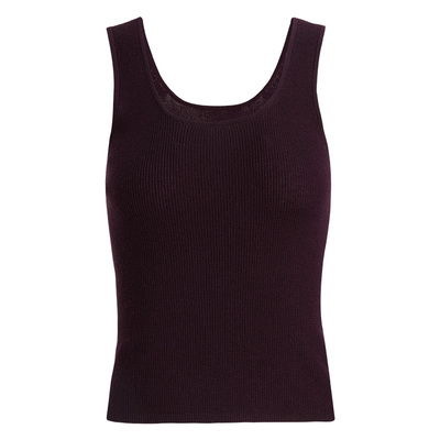 100%绵羊毛U领针织背心