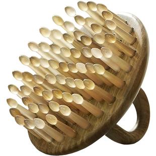 初心头皮按摩梳天然羊角梳子经络梳头疗刮痧疏通神器多功能指环梳