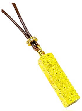 足金包银四方来财小金条吊坠情侣