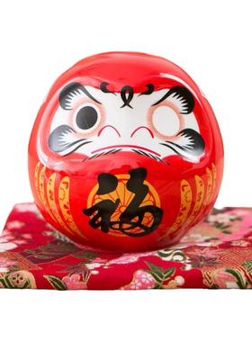 创意招财小达摩陶瓷摆件日式店铺开业送礼家居玄关创意装饰品