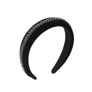 发箍女高级感洋气时尚发捆发卡黑色海绵发卡丝绒水钻头箍发窟头饰