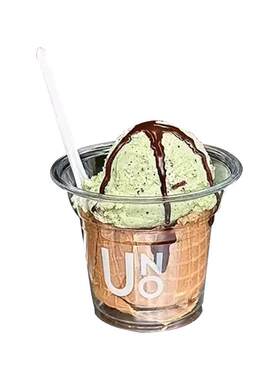 冰淇淋杯一次性塑料透明uno脆筒杯子250ml迷你小咖啡杯冰激凌球碗