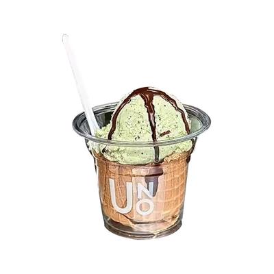 冰淇淋杯一次性塑料透明uno脆筒杯子250ml迷你小咖啡杯冰激凌球碗