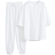 中国风舒适棉麻休闲宽松禅服