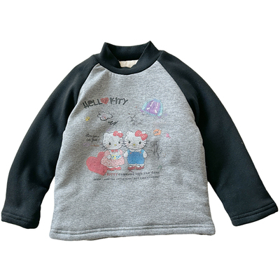 女童夹棉打底衫半高领拼色加厚